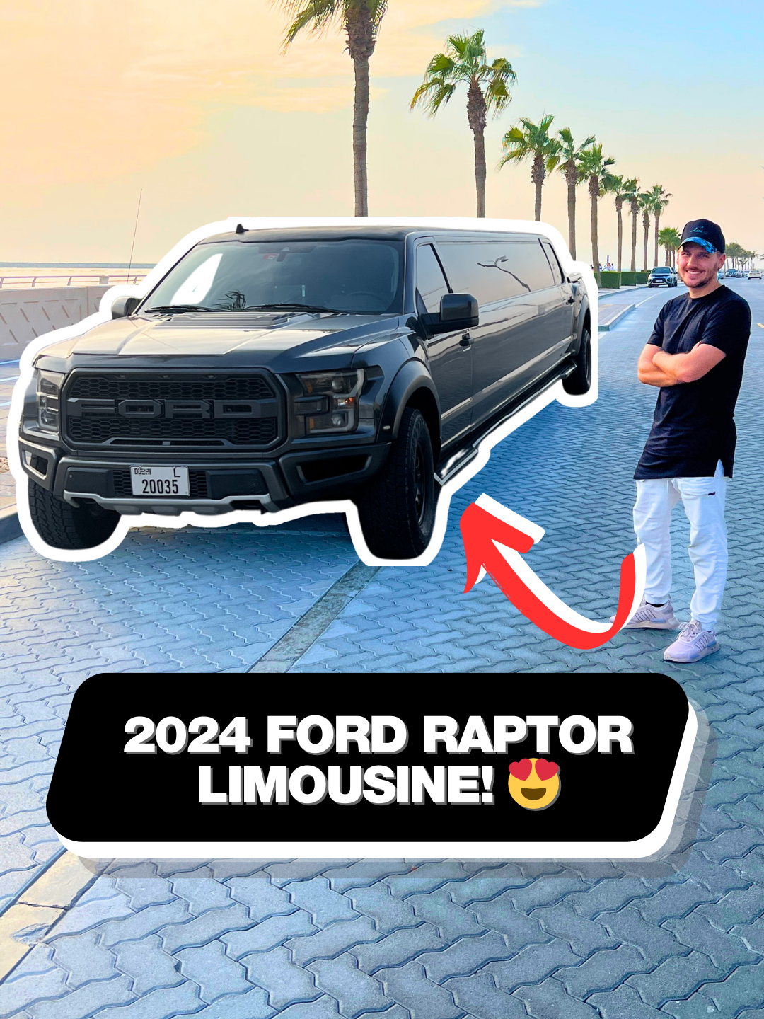 The stretched Ford Raptor is bigger than my living room!! 😅 #raptor #limo #parties