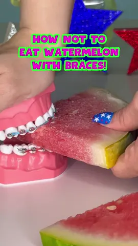 What's your favorite way to eat WATERMELON? #braces #watermelon #teeth #tanghulu #foryou