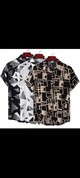 Mens Plus Size Summer Short Sleeve shirt geometric plaids pattern Hawaiian beach male shirts casual blouse tops #tiktoktrending #tiktokviral #tiktokph #TikTokShop #tiktokfinds 