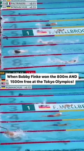 NEVER count out Bobby Finke. 😤 We’ll never forget his incredible 800m/1500m double at the Tokyo Olympics. #usa #olympic #swimming #medals #win 