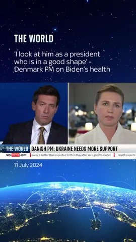 'I look at him as a president who is in a good shape' Sky's Dominic Waghorn presses Prime Minister of Denmark Mette Frederiksen on the health of Joe Biden. #joebiden #news #us