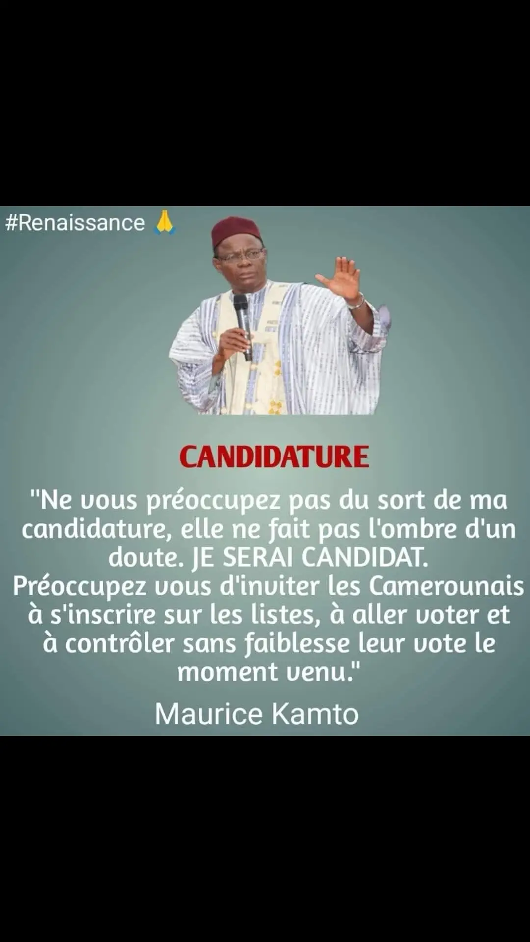 Maurice kamto sera candidat #tiktokcameroon🇨🇲tiktokafrica #tiktokcameraroon🇨🇲 #camerountiktok🇨🇲 #mauricekamto #mauricekamtopresident2025 