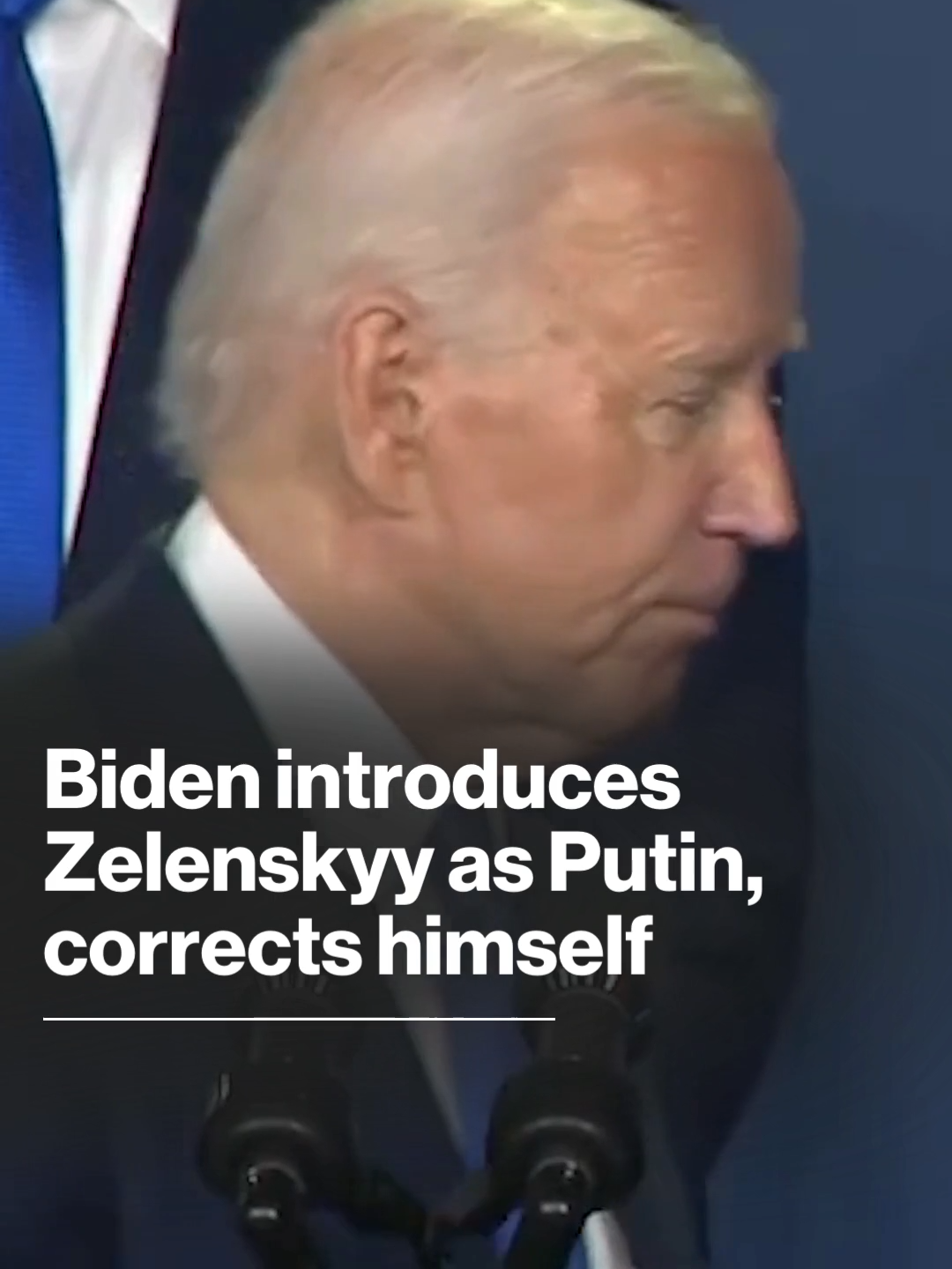 WATCH: Pres. Biden accidentally called Ukrainian Pres. Volodymyr Zelenskyy by the name of his rival, Russian Pres. Vladimir Putin, when introducing him at the NATO summit.