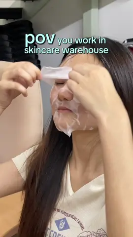 when you work in a skincare warehouse that sells 99cent sheet mask #sheetmaskkorea #foodaholicsheetmask #sheetmaskmurah 