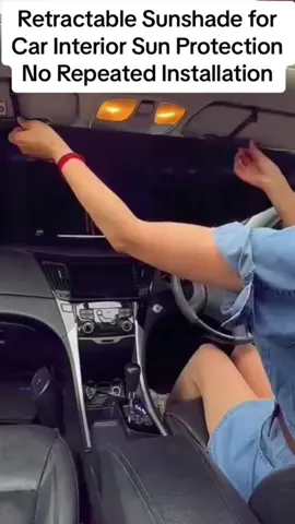Car sunshade automatic retractable curtains car internal use of the gods sunscreen heat insulation front windshield visor cover#useful 