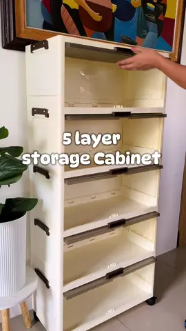 5 layer foldable storage cabinet na madaming malalagay at ma organized na mga gamit #cabinet #storagecabinet #foldablecabinet #drawer #organizer 