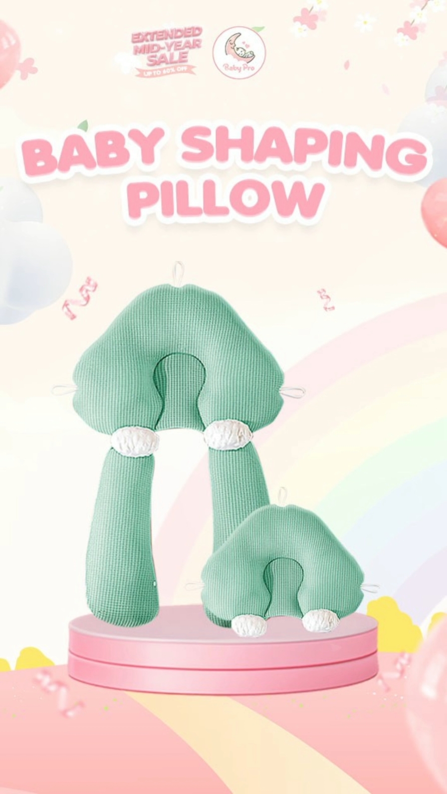 Give your baby the gift of comfort and proper head support with our Baby Shaping Pillow  #shapingpillow  #BabyPro #foryoupage #fyp #fypシ 