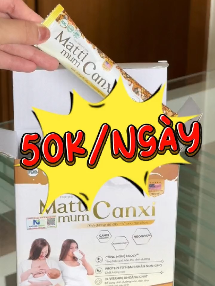 50K/ 1 NGÀY mẹ sở hữu ngay công thức vượt trội từ sữa bầu MATTIMUM CANXI. Bổ sung dinh dưỡng đầy đủ cho bé mà mẹ vẫn gọn gàng, xinh xắn nhé. #mattimum #mattimumcanxi #suabau#mevabe#embedangyeu #canxihuuco