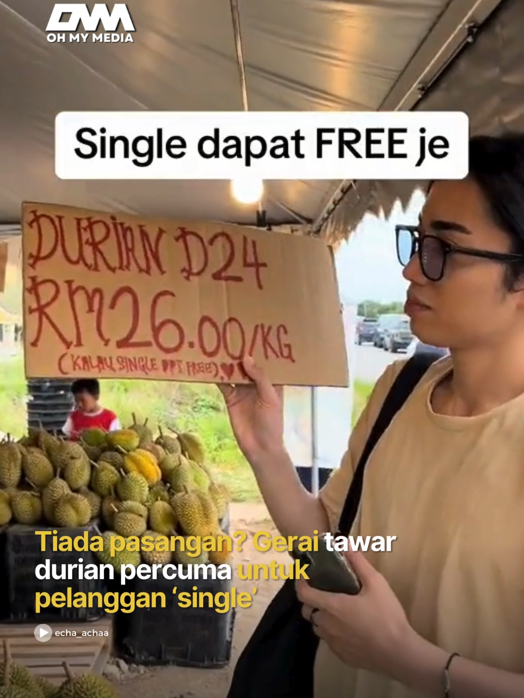 Bestnyaaa! Pura-pura single boleh tak?🤭 #ohmymedia #ommbest #videoviral #single #durian