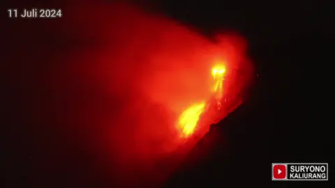Update Lava Pijar Merapi, Pukul 20.00 - 24.00 WIB #foryoupage #Merapi #siagamerapi @KenZ4111 @Nino 