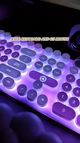 K600 keyboard and G5 mouse with LED lights 💜 #k600keyboard #gamingkeyboard #gamingmouse 