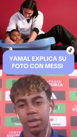 🗣️ Lamine Yamal explica su foto con Messi.  El los últimos días se han hecho virales estas fotografías de Messi bañando a Yamal.  El jugador de la Selección ha explicado porque no la habían filtrado antes.  🎥 @jijantesfutbolclub  #lamineyamal #españa #messi #foto #seleccion #EURO2024 