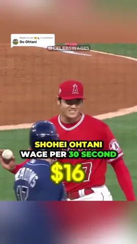 Replying to @Leo 🤓👆🏽 This is how much Ohtani makes in 30 second 😳 #ohtani #wage #30second #fyp 