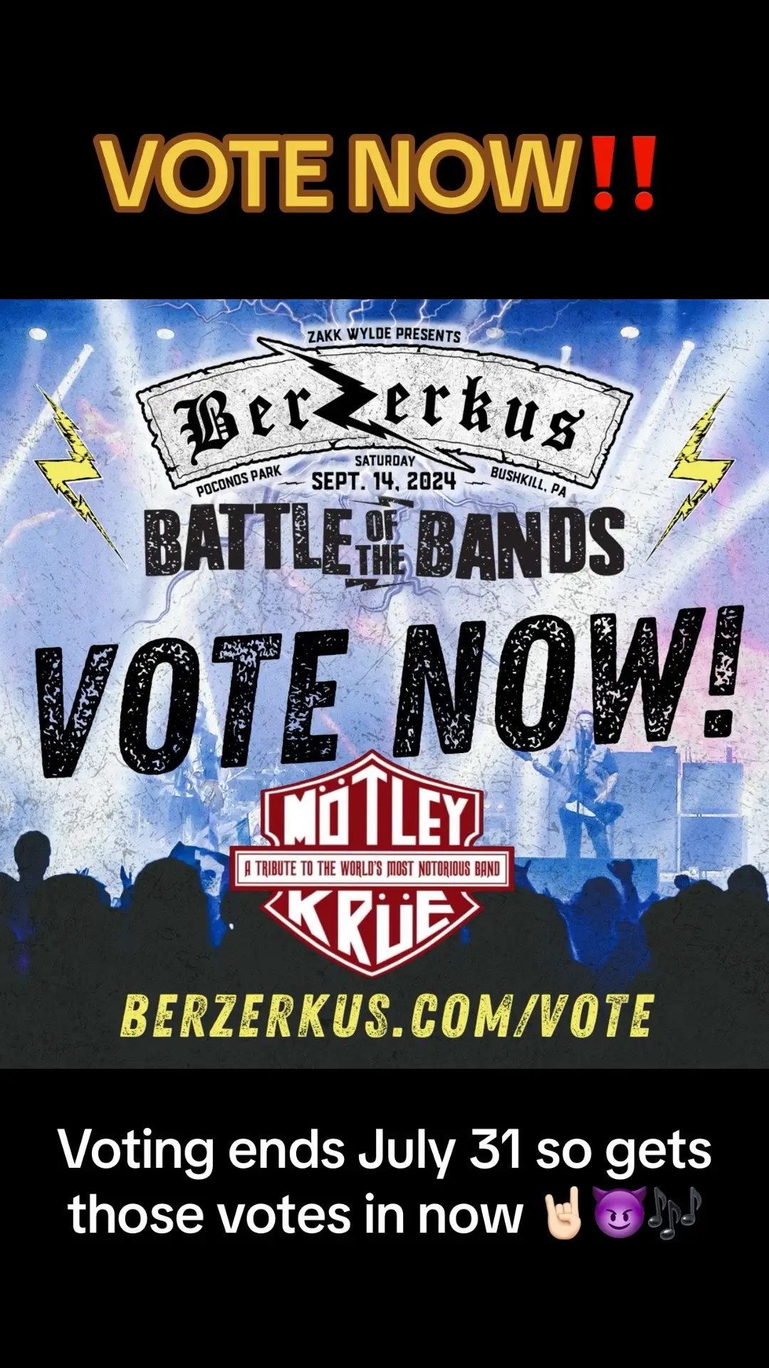 Vote Now 🤘🏻😈🎶‼️#motleycrue #tributeband #motleykrue #80s 