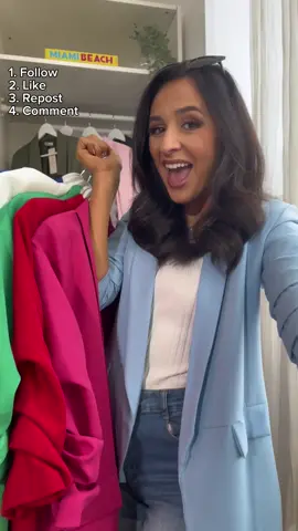GIVEAWAY TIME 🔥🙌 Follow the 4 steps below to win every colour of our viral blazer, you don’t want to miss this 🛒🛍️😘 1. FOLLOW US 👯‍♀️ 2. TAG YOUR BESTIES (the more tags the more entries 😘) 3. LIKE THIS POST 💕 4. REPOST THIS VIDEO 📹 #competition #giveaway #win