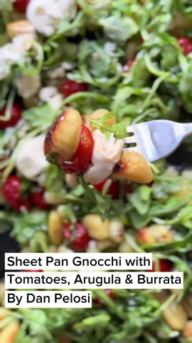 Sheet Pan meals are saving my life this summer, especially quickly baked in our @fontanaforniusa outside which is SO much more enjoyable than heating up the house 🔥 As soon as I saw @grossypelosi’s Sheet Pan Gnocchi with Tomatoes, Arugula & Burrata topped with a Basil Vinaigrette and knew I had to give it a try. SO tasty, easy, fresh and beautiful! Thanks Dan! @grossypelosi  #yummy #FoodTok #fontanaforniusa