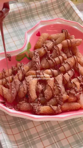 my current hyperfixation: rice cake churros 🤭 #ricecakes #koreanricecakes #tteok #tteokbokki #koreanfood  rice cake churros:  200 grams rice cakes  3 tbsp water  3 tbsp butter cinnamon sugar: 1/2 cup sugar  2 tbsp cinnamon  in a pan, cook the rice cakes in water until the water evaporates and the rice cakes have softened.  add butter and pan fry the rice cakes in butter over medium low heat until they become crispy and golden.  immediately, toss them in the cinnamon sugar mixture while they’re hot and enjoy! 