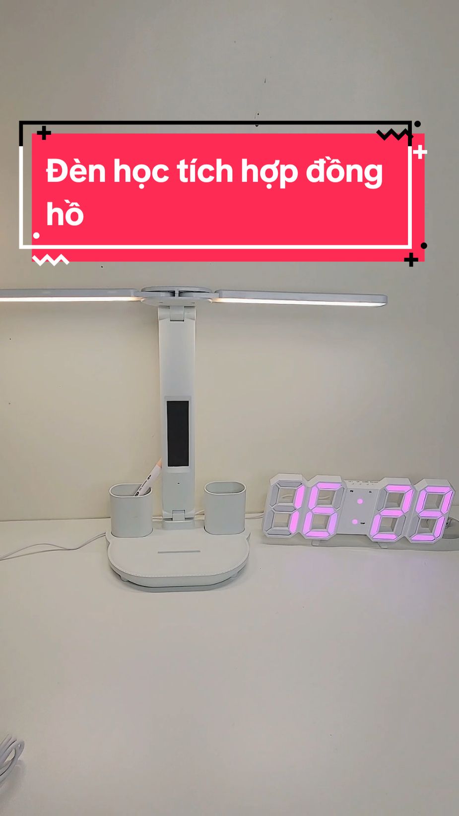 Đèn led tích hợp đồng hồ, xem nhiệt độ, có 2 pha sáng, 3 chế độ màu #denhocled #denhocleddeban #denhocdeban #denhocthongminh #ngocchimse #trending 