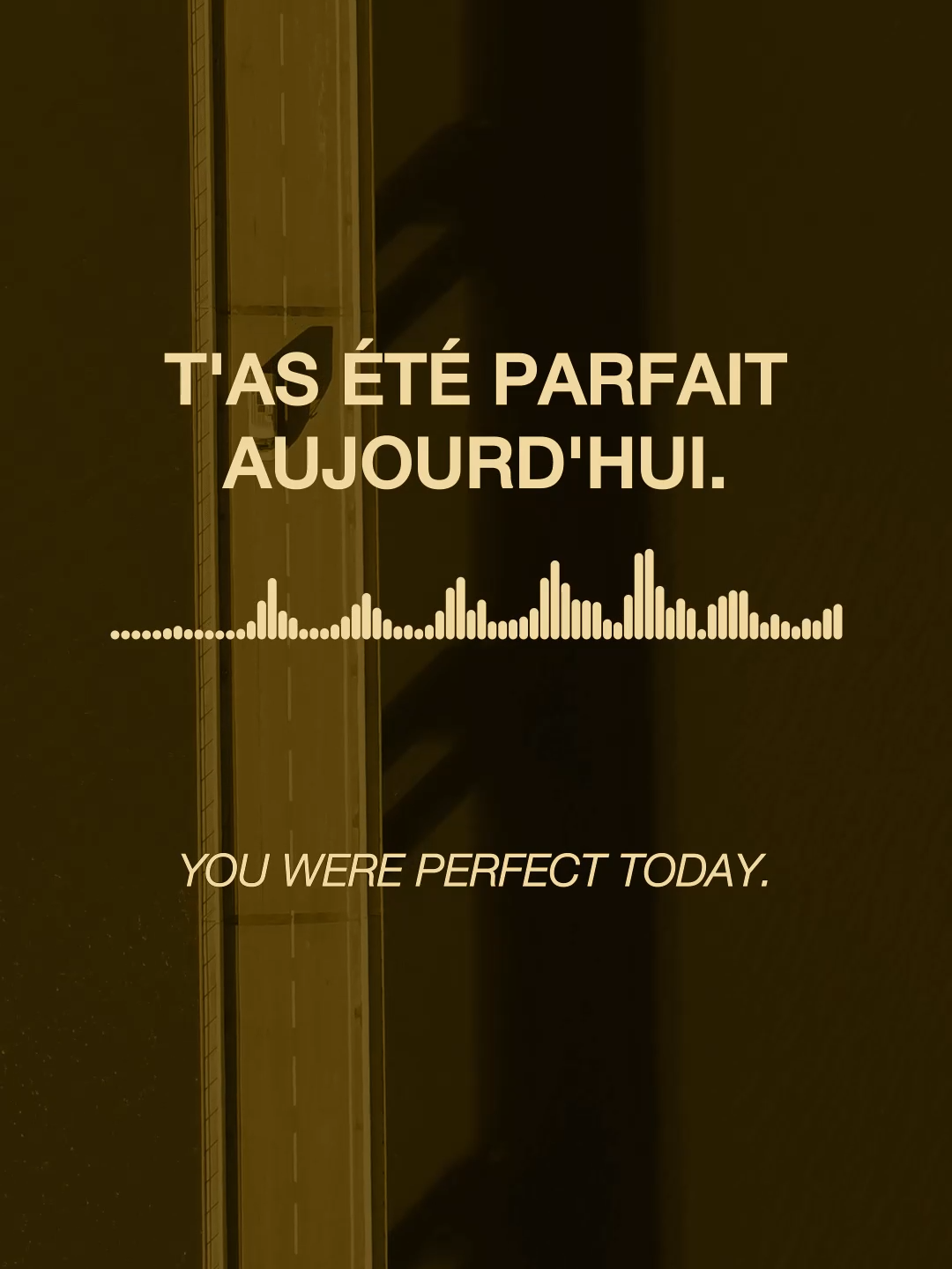 Tu as été parfait.