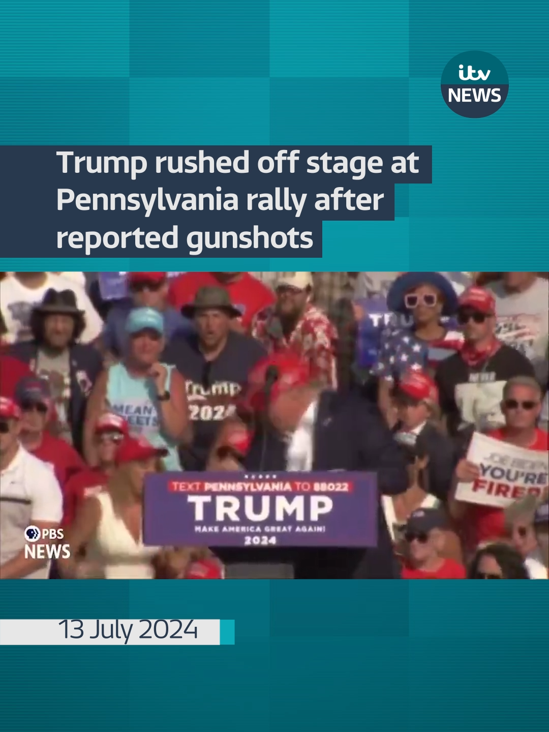 Trump rushed off stage at Pennsylvania rally after reported gunshots #itvnews #news #trump @ITV Politics 