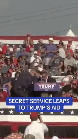 This is the moment Secret Service agents LEAPT to Donald Trump's aid after a shooting at his campaign rally. #donaldtrump #trump #news #breakingnews 