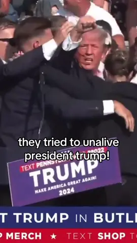 Former President Donald Trump was swarmed by Secret Service agents and rushed off stage as possible shots were heard during at a rally in Butler, Pennsylvania, on Saturday. There appeared to be blood on his right ear as he was being taken off stage. The Secret Service is assessing the incident, and have not confirmed it was actual shots. The blood seen on Trump's right ear could be from him being taken down. Trump began his speech at about 6 p.m. and was only shortly into his speech when a disturbance caused Secret Service to swarm the former president. He was then led off the stage quickly, pumping his fist. A spokesperson for Trump said in a statement, 