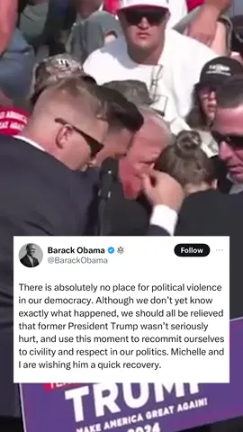 President Barack Obama has condemned the assassination attempt on Donald Trump, saying 'we should all be relieved' the former president wasn’t seriously hurt. #donaldtrump #trump #news breakingnews #barackobama #obama #presidentobama 