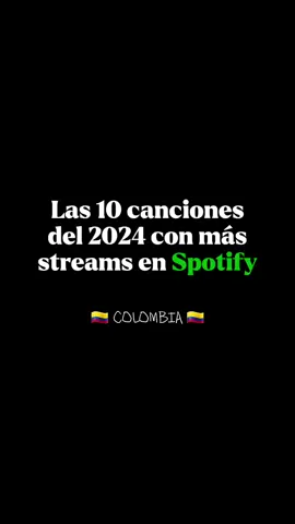 Las 10 canciones colombianas del 2024 con más streams en Spotify 🇨🇴 (ig: moiii.pe) #fyp #foryou #foryoupage #tiktokmusica #moiii #gunterflow 