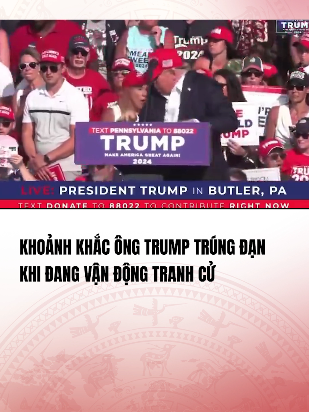 Khoảnh khắc cựu Tổng thống Donald Trump trúng đạn khi đang vận động tranh cử ở Pennsylvania(Mỹ)#vtvcabtintuc #vtvcab #tiktoknews 