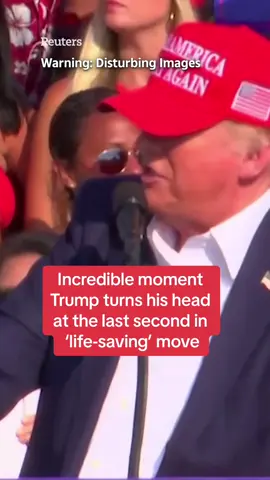 Trump moved his head right before assassination attempt - a lucky move that potentially saved him #trump #donaldtrump #trumprally #fyp #news #uspolitics 