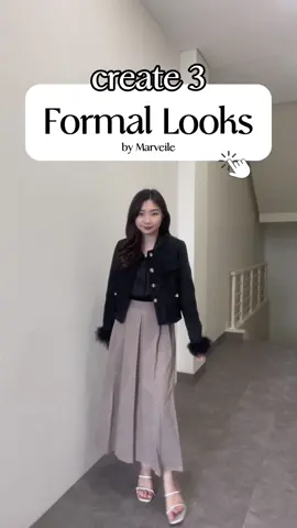 Create 3 formal looks by marveile!🤩🖤 #fyp #marveile #outfitngantor #formal #look #tweedblazer 