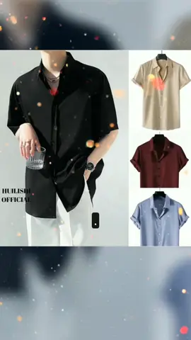 HUILISHI OFFICIAL NEW TREND KOREAN STYLE LOOSE FIT OVERSIZE SHIRT COTTON SILK FULL BUTTON POLO COLLAR SHIRT 