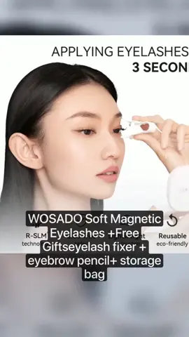 WOSADO Soft Magnetic Eyelashes +Free Giftseyelash fixer + eyebrow pencil+ storage bag Only S$44.68