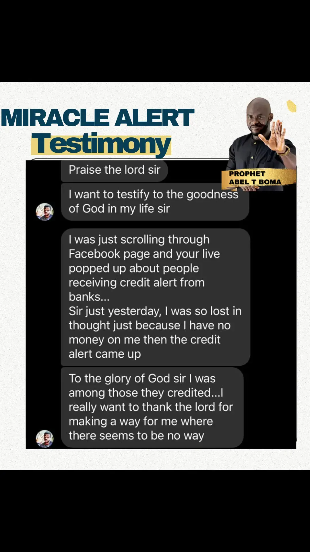 (Testimony) Miracle ALERT  I was hearing miracle money like 7times today  God said relax I am about to surprise you for u to be a proof to what I am doing now and tomorrow, I heard a voice prophesy  I decree MIRACLE money SHALL COME TO UR ACCOUNT FROM NOW TO THURSDAY IN THE NAME OF JESUS CHRIST, am a witness just now so shall u be a witness to yours