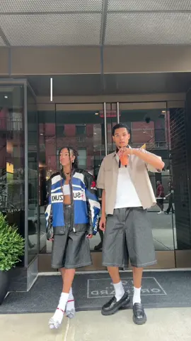 We got the same shorts.. who wore it better though? 🫣💙 @Gregorio #trending #fyp #foryoupage #OOTD #outfitinspo #inspo #couple #couplegoals #StreetStyle #couplestiktok 