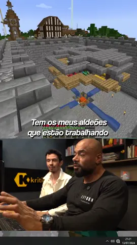 Jogando um minecraft com o meu papai e mostrando a melhor farm de ferro #Minecraft #acreano #juliobalestrin #mine 