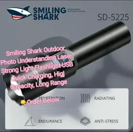 Smiling Shark Outdoor Photo Understanding Laser Strong Light Flashlight USB Quick Charging, Higj Capacity, Long Range #smilingsharkflashlight #flashlight #flashlights #fypシ゚viral #fyp 