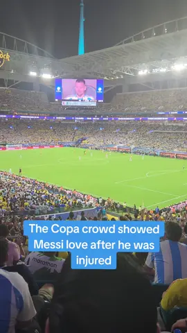 Lionel Messi was emotional after he was subbed off due to an injury in the second half of the Copa America final  #copa #copaamerica #messi #lionelmessi #cry #fans #crowd #argentina #colombia #chant 