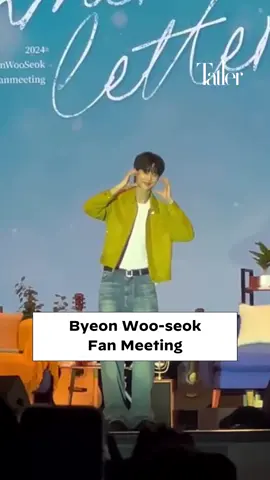 South Korean rising star #ByeonWooSeok hosted a fan meeting at AsiaWorld-Expo tonight. He charmed fans with kisses and performed 'Sudden Shower,' the OST from '#LovelyRunner.'