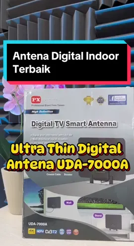 Antena Digital Indoor sudah Ber Booster lebih sensitif menangkap sinyal Pakai Antena TV Digital Indoor Dinding DVB-T2 + Booster LED PX UDA-7000A#antena #tv #digital 