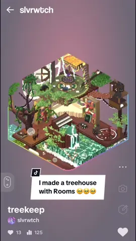 🥹🥹🥹 I made this on my phoneee with 🎮 https://rooms.xyz/slvrwtch/treekeep SUPER LOVE #roomsapp #rooms #cozygames #pixelart #3D #8bit #design #treehouse 