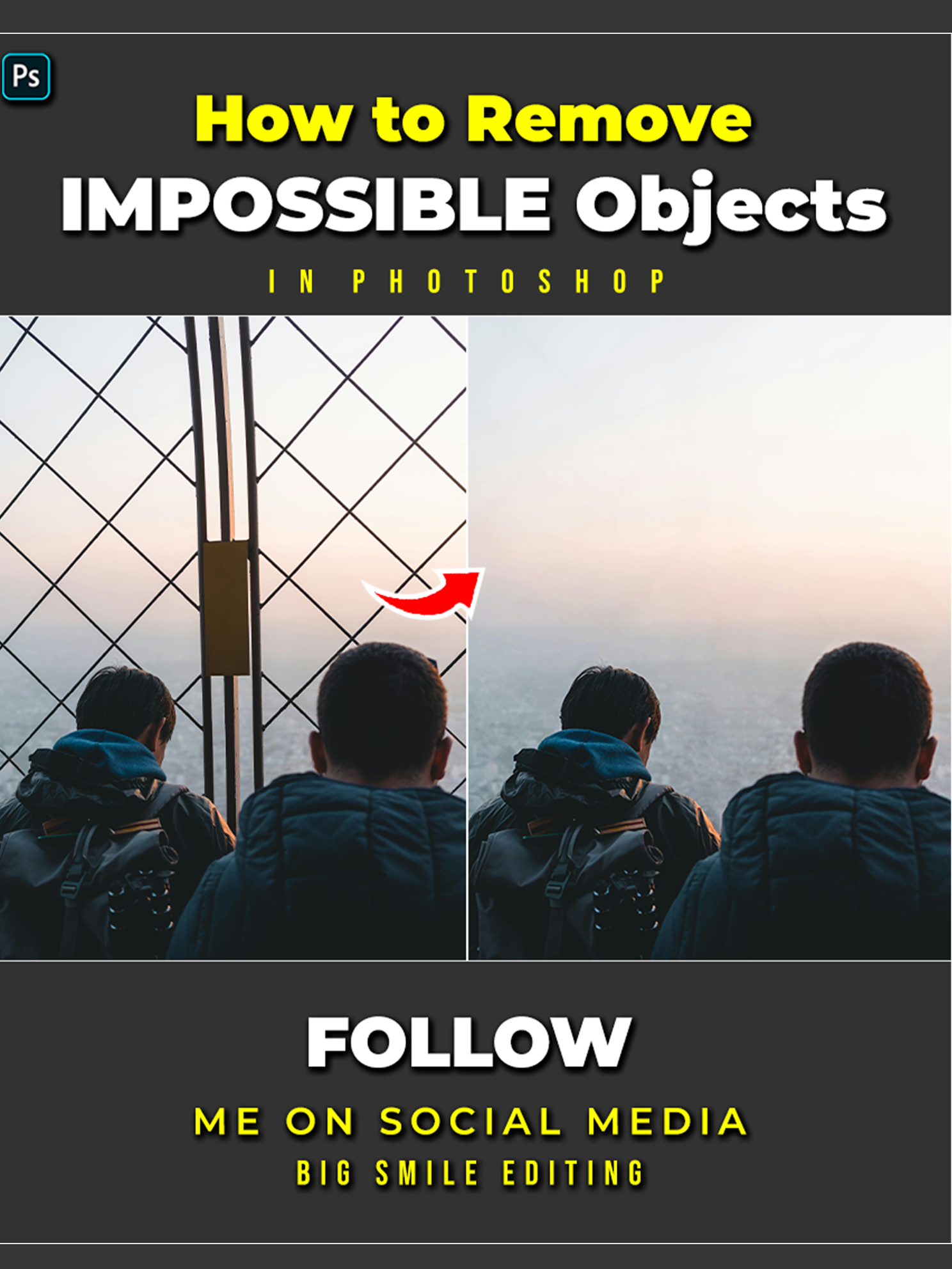 How to remove impossible objects in photoshop #photoshoptricks#tutorial#tutorials#designer#photoshop#photography#adobe#bigsmileediting