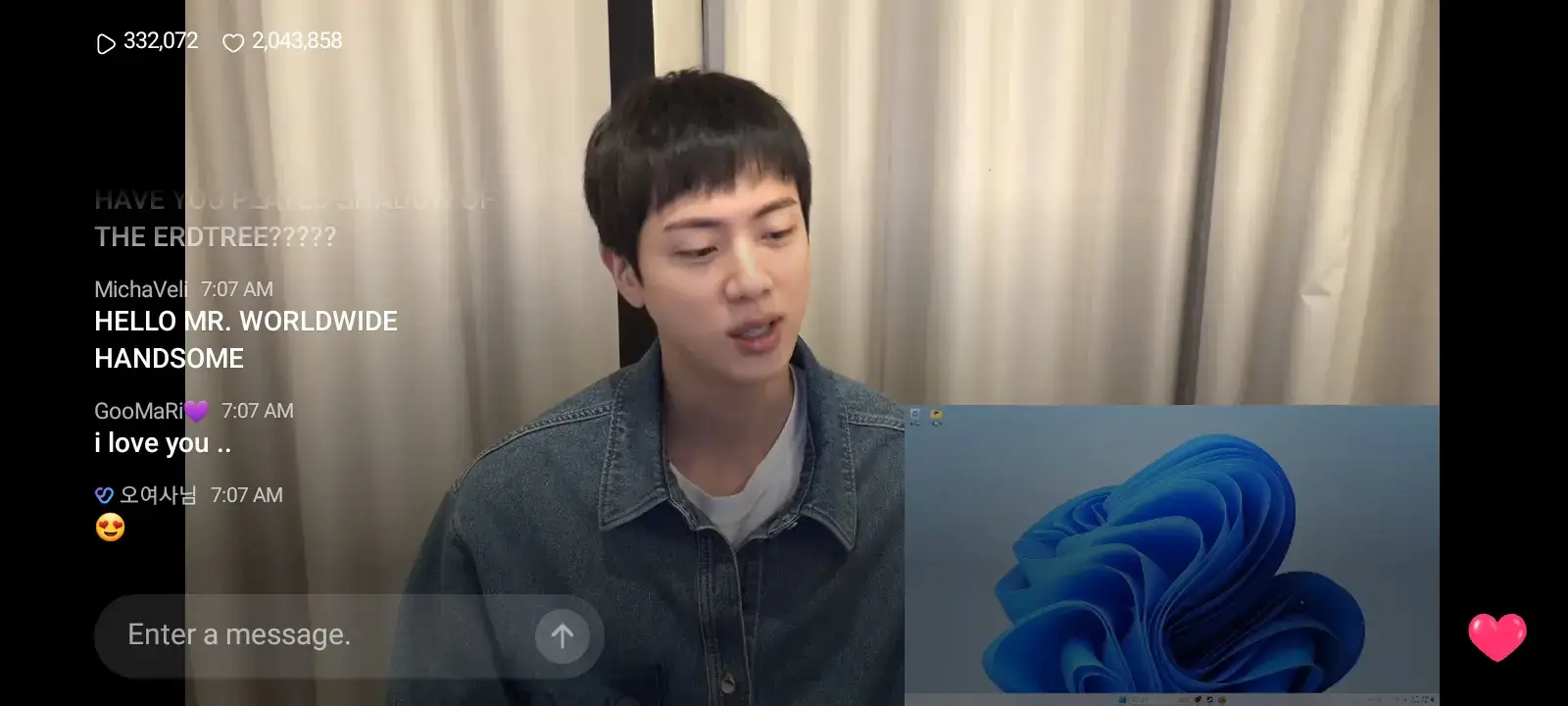 #Jin en live vayan rápido #weverse 