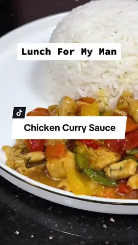 Lunch For My Man. I Made This Yummy Chicken Curry Sauce And White Rice For Him And He Loved It. #fypシ゚viral #chickencurrysauce #cookingtok #lunchformyhusband #whiterice #EasyRecipes 