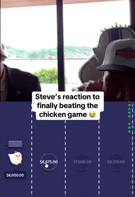 Steve’s reaction to finally beating the chicken game 😭 #stevewilldoit #kickstreaming 