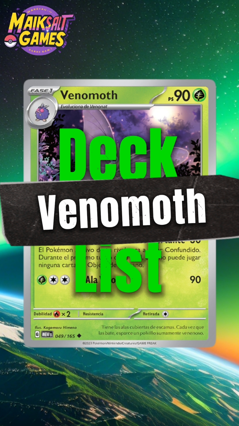 Deck List Venomoth Pokémon TCG #maiksaltgames #LearnOnTikTok #pokemon #decklistpokemon 