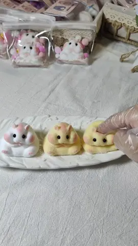 If you’re feeling stressed, just squeeze these cute hamsters  #SqueezeBliss #cute #handmade #kawaiiaesthetic #squishy #decompression #StressRelief #mouse #hamster #christmasdecor #foryou