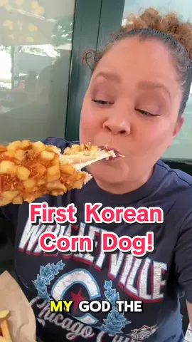 My FIRST Korean Corn Dog!!!                         #food #foodreview #foryou #mukbang #cheese #travel 