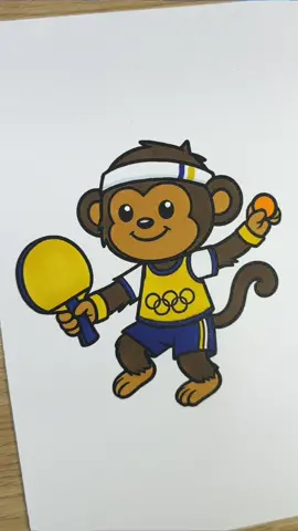 What’s your favorite Summer Olympic sport?  #coloring #colouring #olympics #monkey #pingpong #asmr #satisfying 