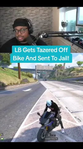 LB gets tazered off his bike and sent to Jail! #roleplay #gta #clips #fyp #gamingclips #gtaclips #100k #viral #foryoupage #pcgaming #uniquerp #gtarp @LB 